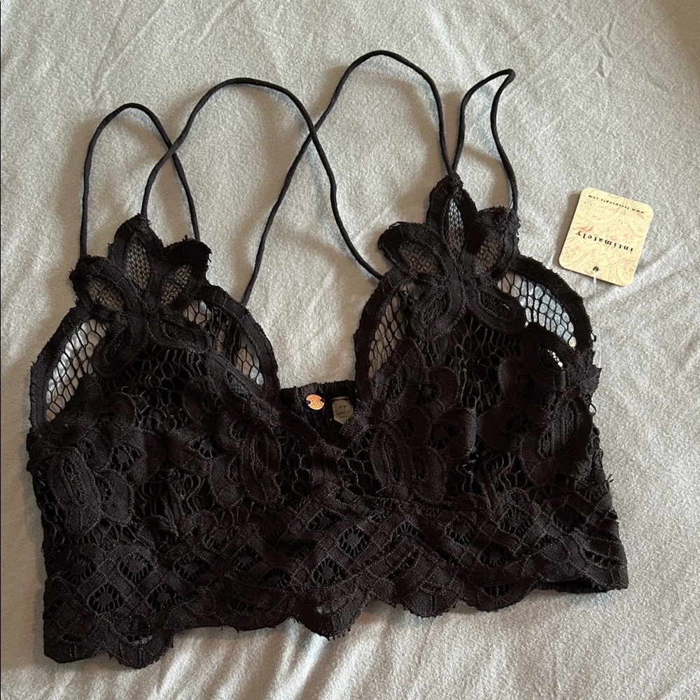 Free People Black Lace Bralette